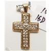 Image 1 : #17-10K YELLOW GOLD DIAMOND CROSS PENDANT