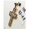 Image 2 : #17-10K YELLOW GOLD DIAMOND CROSS PENDANT