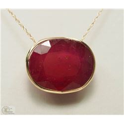 #19-10K YELLOW GOLD ENHANCED RUBY PENDANT