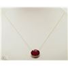 Image 2 : #19-10K YELLOW GOLD ENHANCED RUBY PENDANT