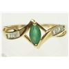 Image 1 : #22-14K YELLOW GOLD EMERALD & DIAMOND RING