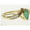 Image 2 : #22-14K YELLOW GOLD EMERALD & DIAMOND RING