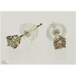 #23-14K YELLOW GOLD CHAMPAGNE DIAMOND EARRINGS