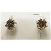 Image 2 : #23-14K YELLOW GOLD CHAMPAGNE DIAMOND EARRINGS