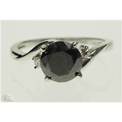 #24-14K WHITE GOLD BLACK DIAMOND & WHITE