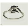 Image 3 : #24-14K WHITE GOLD BLACK DIAMOND & WHITE