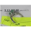 Image 1 : EMERALD PLATINUM RING WITH COA SIZE 6.5