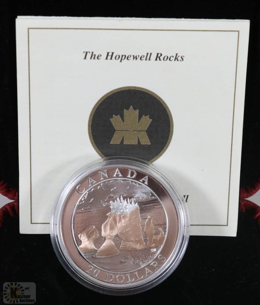 CANADIAN $20 DOLLAR COIN WITH COA HOPEWELL ROCKS