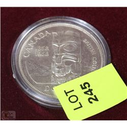 CANADIAN SILVER DOLLAR 1958 WITH BOX