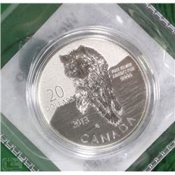 CANADIAN WOLF .999 SILVER $20 COIN 2013