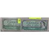 Image 1 : 1954 CANADIAN $1.00  BANK NOTE X2