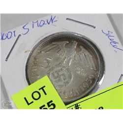 GERMAN NAZI 5 MARK COIN 1936