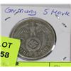 Image 1 : GERMAN NAZI 5 MARK COIN 1938