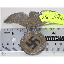 NAZI ORIGINAL POLICE HAT EAGLE INSIGNIA W/ 6