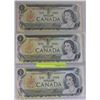 Image 1 : 1973 CANADIAN $1.00 BANK NOTES X3