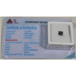 49) MOISSANITEN 0.6CT WITH COA