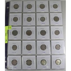 20 CANADIAN 1952 - 1968 SILVER DIMES