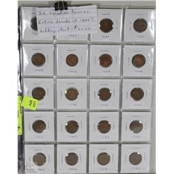 20 CANADIAN 1940-1949 PENNIES