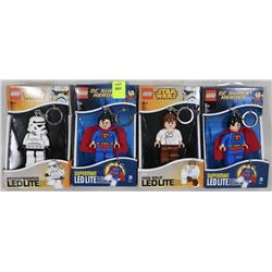 COLLECTION OF 4 STAR WARS AND DC SUPER HERO LEGO