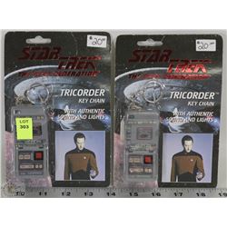 TWO STAR TREK TRICORDER KEYCHAINS