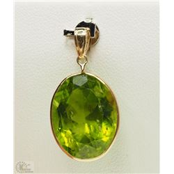 #26-14K YELLOW GOLD PERIDOT PENDANT