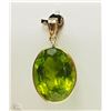Image 1 : #26-14K YELLOW GOLD PERIDOT PENDANT