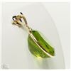Image 2 : #26-14K YELLOW GOLD PERIDOT PENDANT