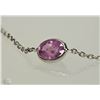 Image 2 : #27-10K WHITE GOLD PINK SAPPHIRE BRACELET