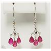 Image 1 : #30-14K WHITE GOLD RUBY & DIAMOND EARRINGS