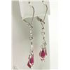 Image 2 : #30-14K WHITE GOLD RUBY & DIAMOND EARRINGS