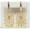 Image 1 : #32-14K YELLOW GOLD YELLOW SAPPHIRE EARRINGS
