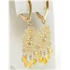 Image 2 : #32-14K YELLOW GOLD YELLOW SAPPHIRE EARRINGS