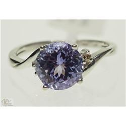 #33-10K WHITE GOLD TANZANITE & DIAMOND RING