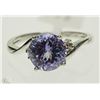 Image 1 : #33-10K WHITE GOLD TANZANITE & DIAMOND RING
