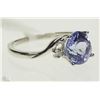 Image 2 : #33-10K WHITE GOLD TANZANITE & DIAMOND RING