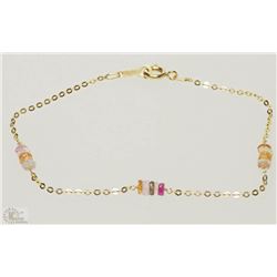 #34-10K YELLOW GOLD FANCY COLOUR SAPPHIRE BRACELET