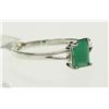 Image 2 : #35-14K WHITE GOLD EMERALD RING   SIZE 6.5