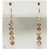 Image 1 : #37-14K YELLOW GOLD PINK SAPPHIRE EARRINGS