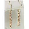 Image 2 : #37-14K YELLOW GOLD PINK SAPPHIRE EARRINGS