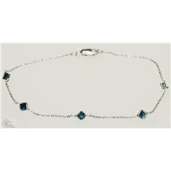 #41-14K WHITE GOLD BLUE DIAMOND BRACELET