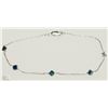 Image 1 : #41-14K WHITE GOLD BLUE DIAMOND BRACELET