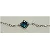 Image 2 : #41-14K WHITE GOLD BLUE DIAMOND BRACELET