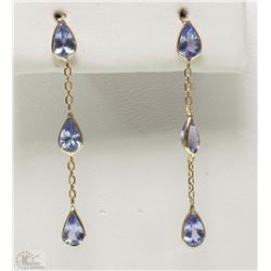 #42-14K YELLOW GOLD TANZANITE EARRINGS