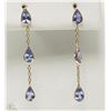 Image 1 : #42-14K YELLOW GOLD TANZANITE EARRINGS