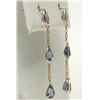 Image 2 : #42-14K YELLOW GOLD TANZANITE EARRINGS
