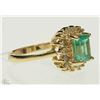 Image 2 : #43-10K YELLOW GOLD EMERALD & DIAMOND RING
