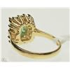 Image 4 : #43-10K YELLOW GOLD EMERALD & DIAMOND RING