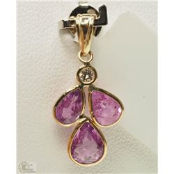 #45-10K YELLOW GOLD PINK SAPPHIRE & DIAMOND