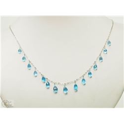 #46-10K WHITE GOLD BLUE TOPAZ NECKLACE