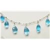 Image 2 : #46-10K WHITE GOLD BLUE TOPAZ NECKLACE